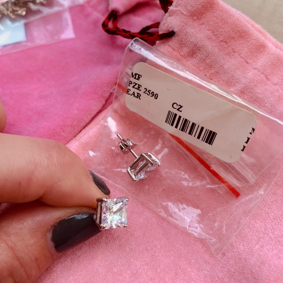 925 Silver Breast Cancer CZ Earings & Bracelet - Picture 7 of 12